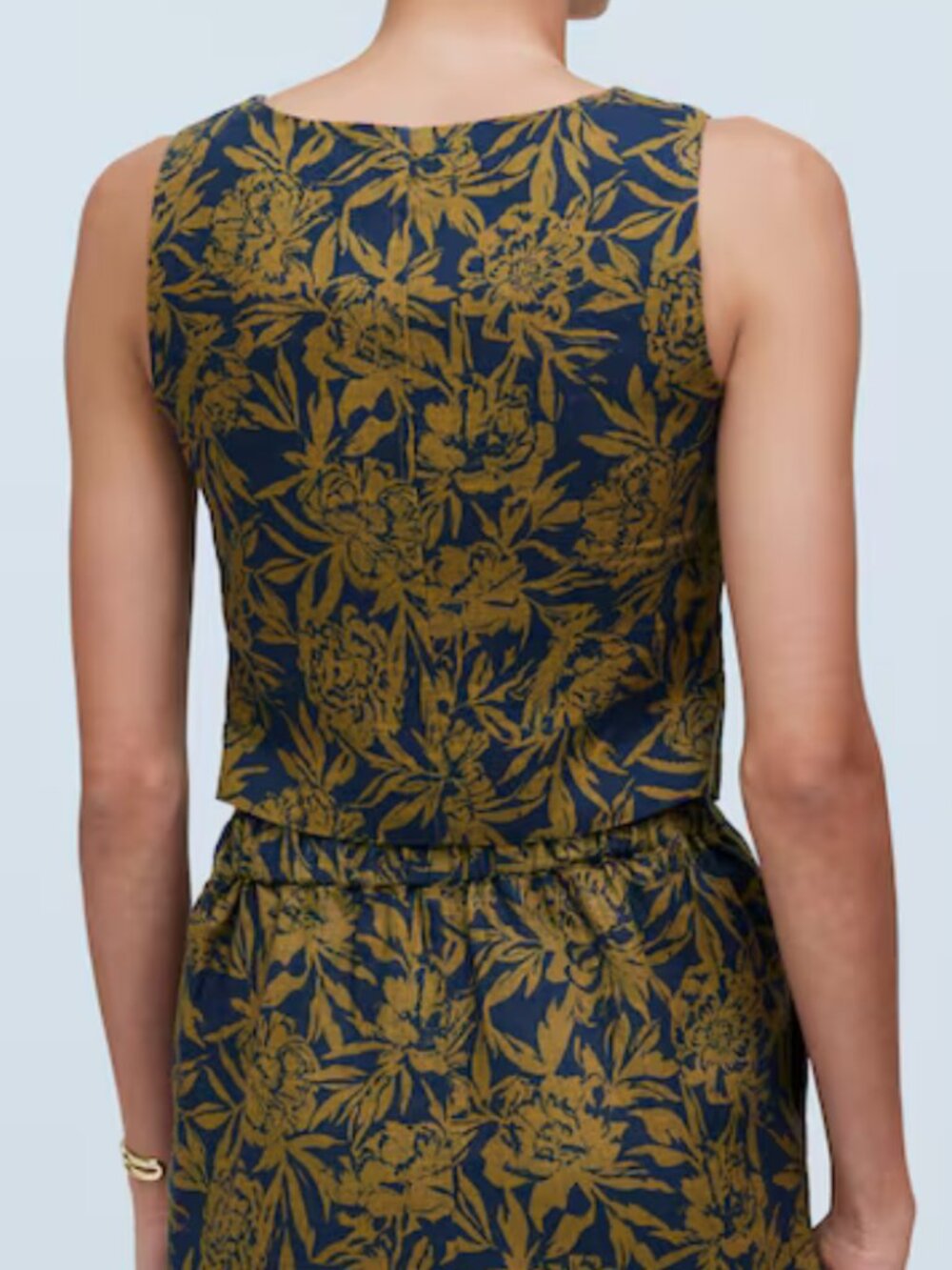 Madewell Scoopneck Crop Tank 100% Linen Size 4 Floral Print NWT - Picture 3 of 13